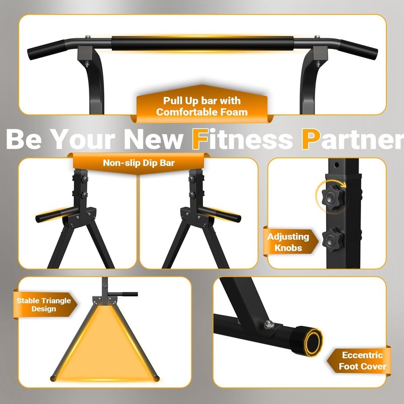 Foldable Pull-Up Bar Power Tower Dip Station Home Gym 300LB Capacity5