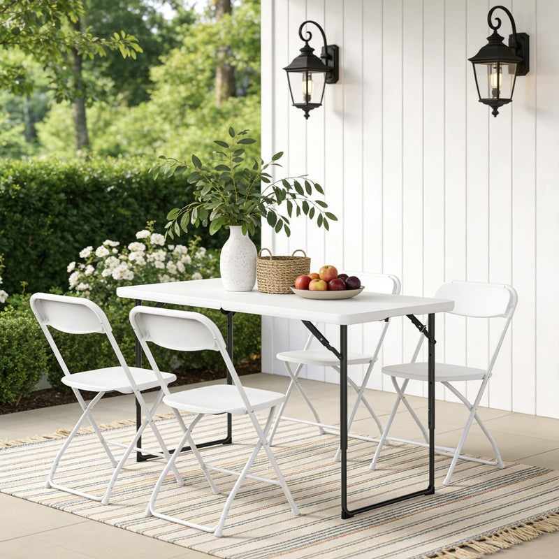 Folding Table 4 FT Lightweight Table, Plastic Rectangular Indoor Outdoor Table I5