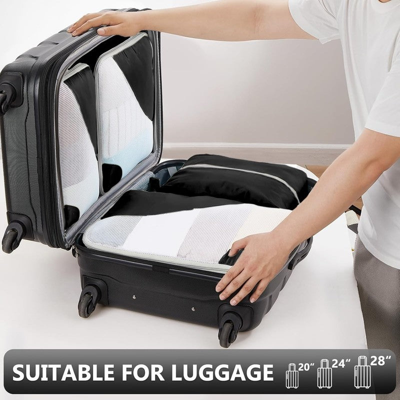 Travel Packing Cubes Set   8 Organizers in 4 Sizes for Luggage (Black)4