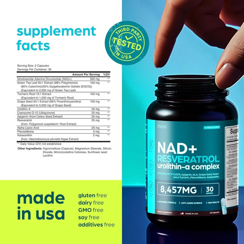 Extra Strength NAD Supplement with Green Tea & Resveratrol for Men & Women5