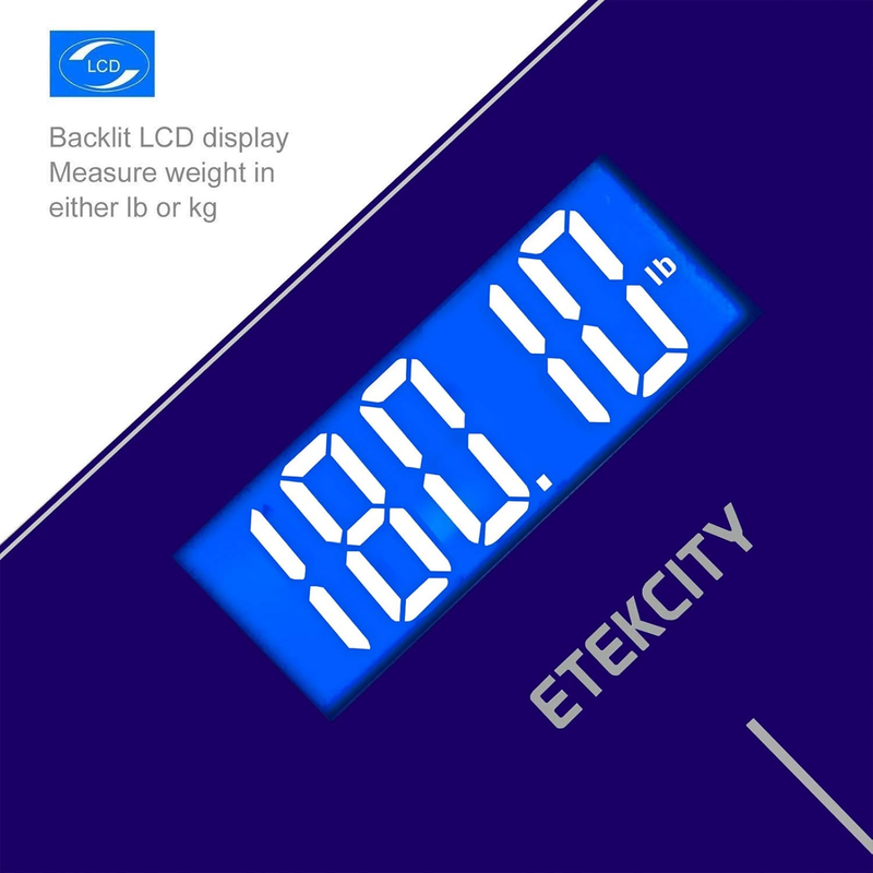 Bathroom Scale Digital Body Weight 400lb Accurate LED Glass Scale Blue1