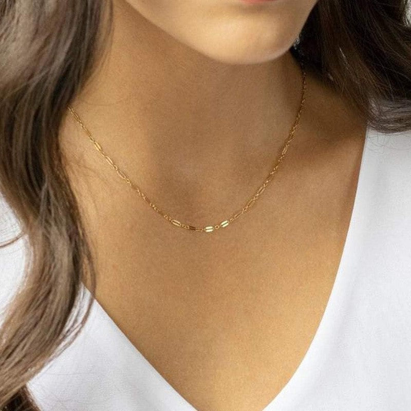 14K Gold Plated Layered Choker Necklace Y Bar Disc Pendant Dainty for Women5