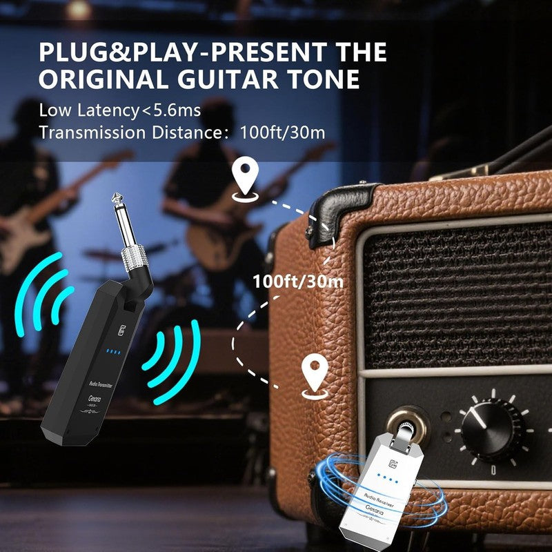 5.8GHz Guitar Wireless System 4 Ch Transmitter Receiver Digital Cordless Bass4