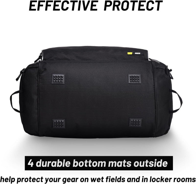 60L Large Gym Duffle Bag w/ Shoe Compartment Lightweight Sports Travel Black3