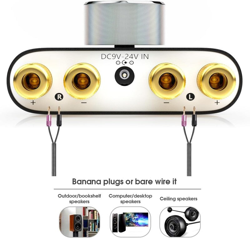 Mini Bluetooth 5.0 Stereo Hi Fi Amp 2×50W Aux/USB/Wireless PC Audio Black5
