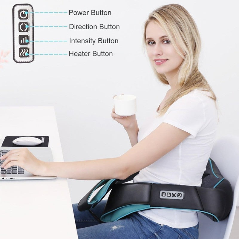 Shiatsu Neck Back Shoulder Massager w/ Heat 4D Deep Tissue Pain Relief2