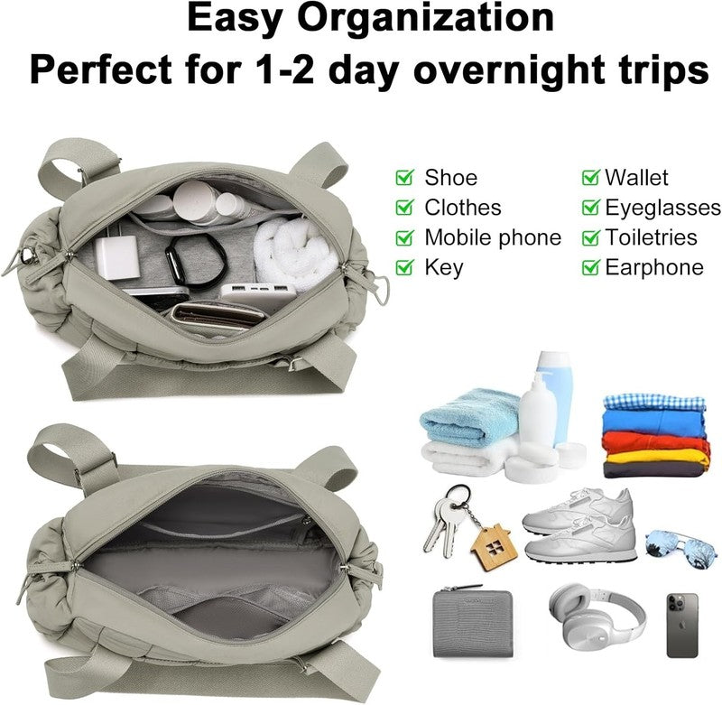 Mini Gym Bag Women Quilted Duffel Wet Compartment Coin Purse Yoga Dance Green3