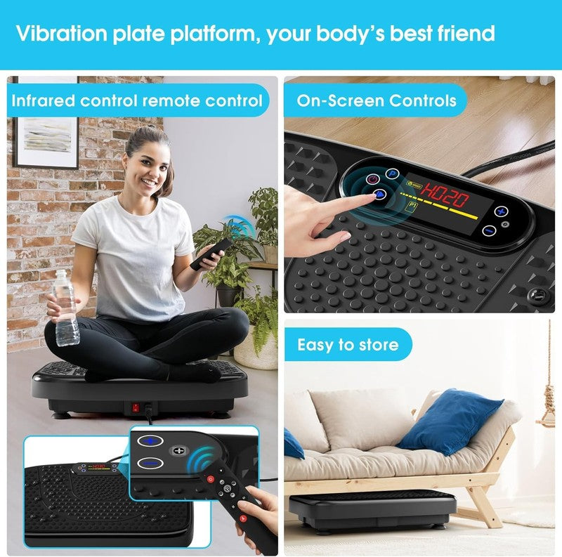 Vibration Plate Exercise Machine 450lb Whole Body Workout w/ Bands1