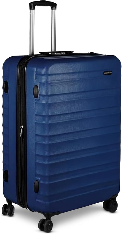 30in Large Checked Hardside Luggage Expandable Spinner Navy Blue7