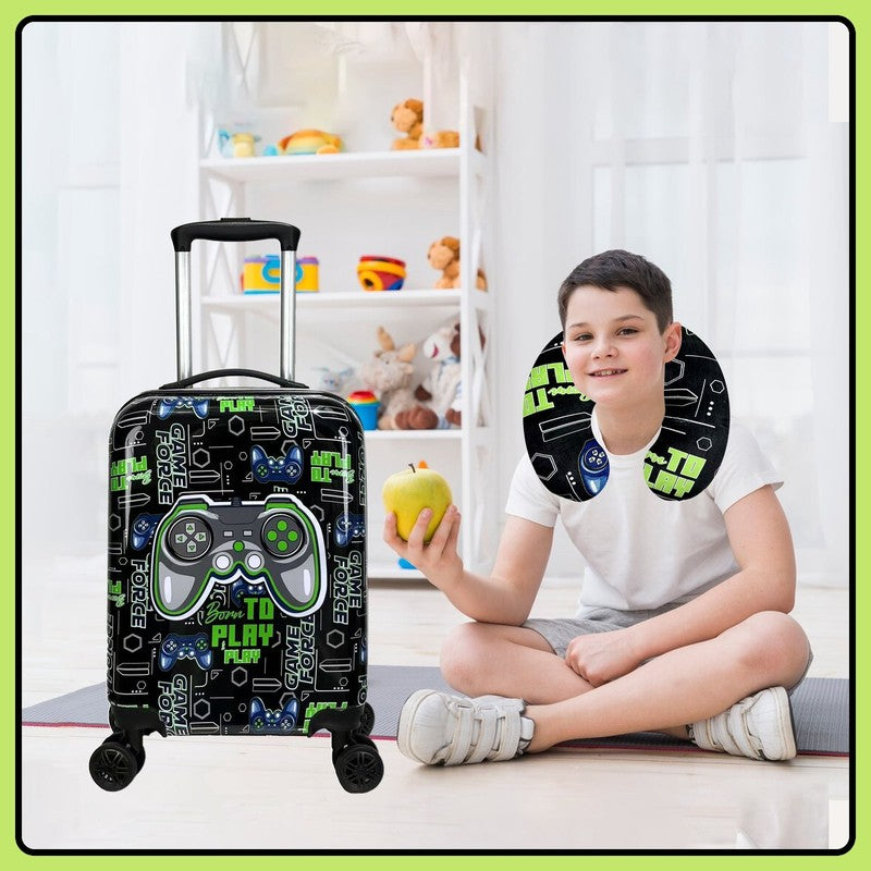 Kids Carry on Luggage Sets for Boys with Travel Pillow Rolling Suitcase with Whe6