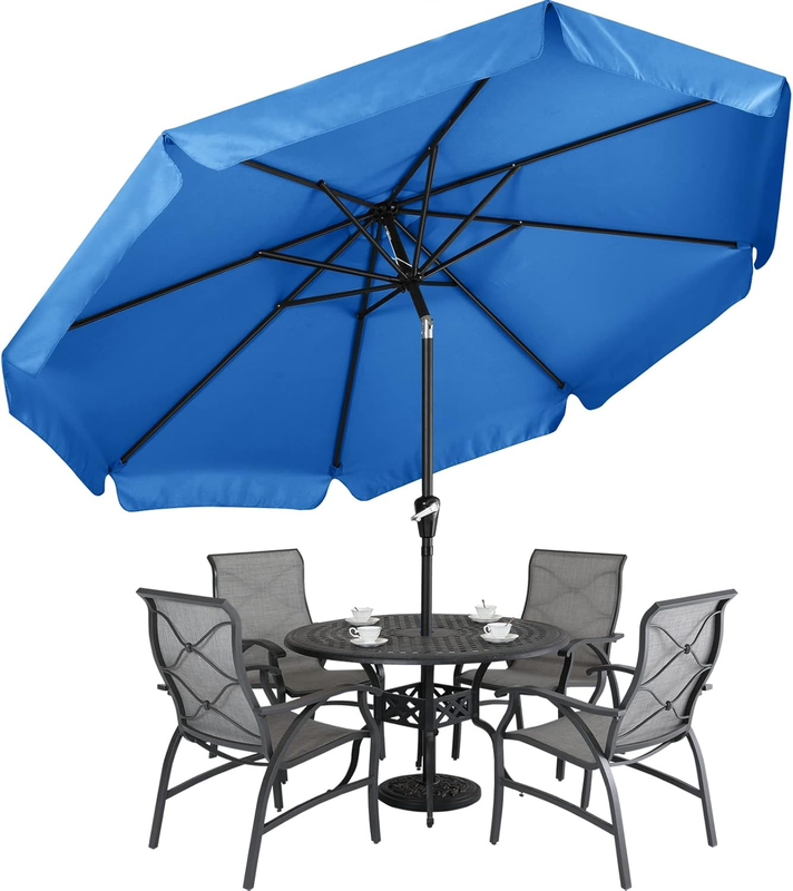 10Ft Patio Umbrella with Valance, Crank and Tilt – 8 Ribs Outdoor Market Umbrell4