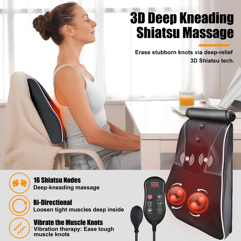 Shiatsu Neck and Back Massager with Heat,Neck Massager for Pain Relief Deep Tiss6