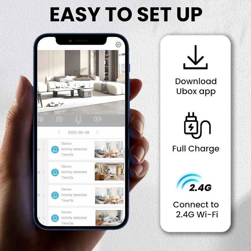 4K HD Mini Security Camera with Night Vision & 100 Days Battery Life5