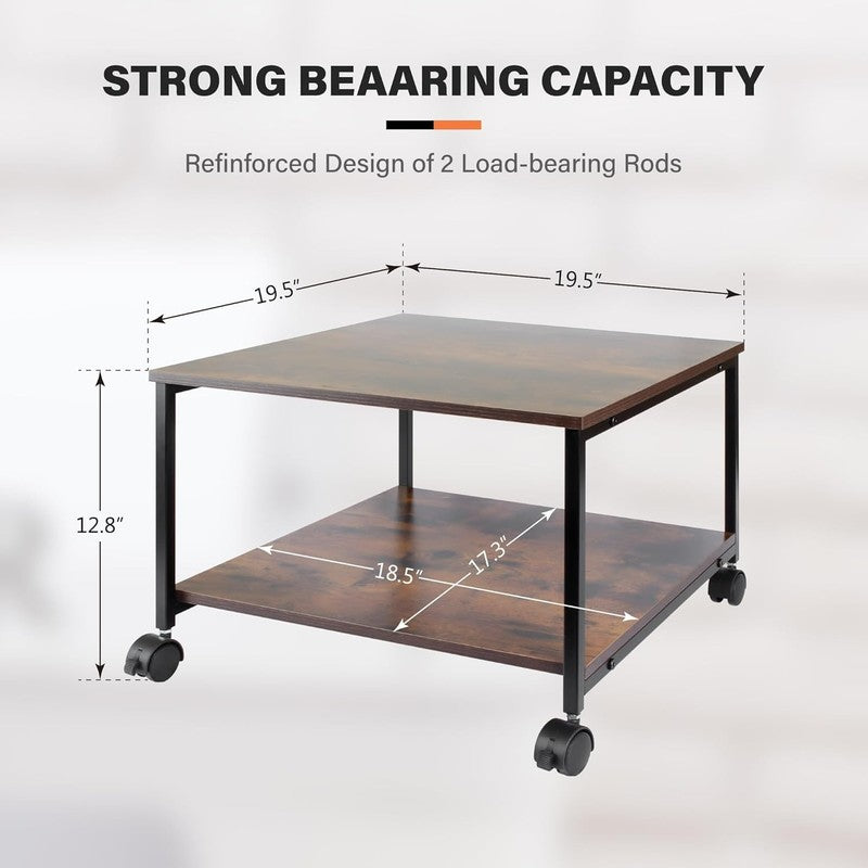 Printer Stand,19.5''X19.5''X12.8'' 2 Tier Large Printer Laser Table Heavy Duty R1