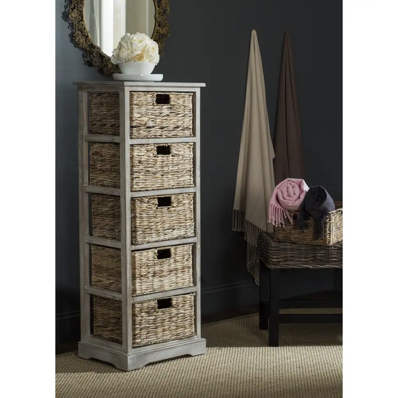 Vedette Winter Melody 5-Drawer Wicker Storage Tower - Stylish & Functional9