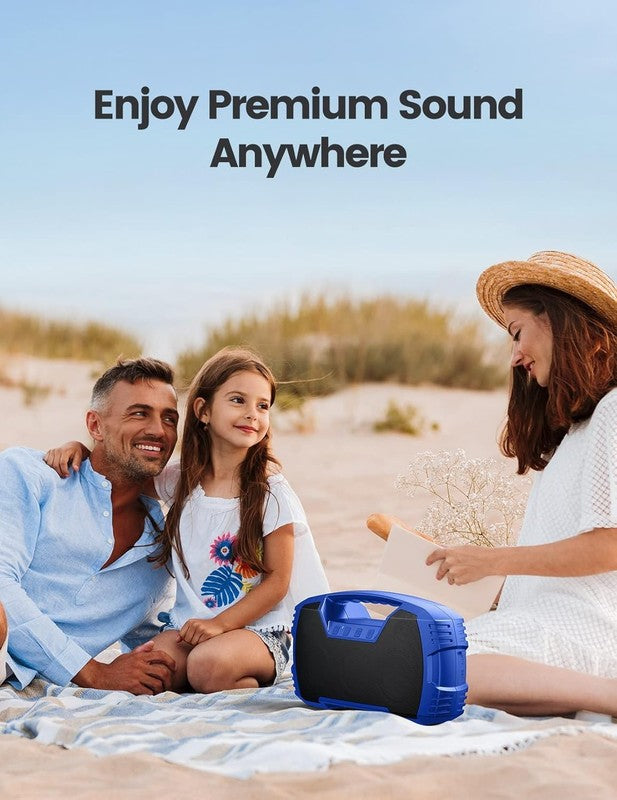 IPX7 Waterproof Bluetooth Speaker, 40W, 32H Playtime, Deep Bass, Beach-Blue6