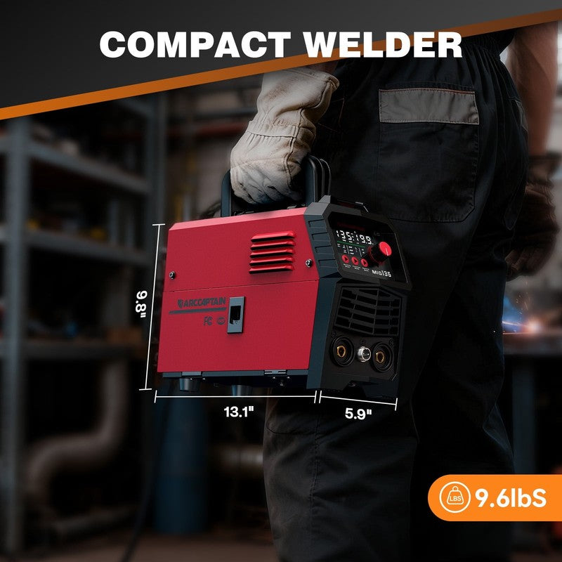 135A MIG Welder 3-in-1 Flux Core TIG Stick IGBT Gasless LED Display3