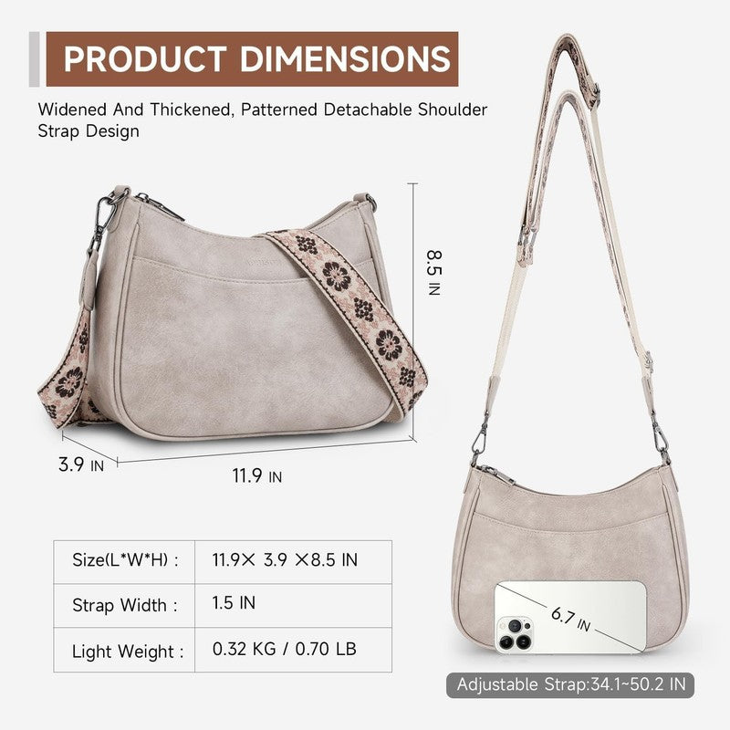 Trendy Leather Crossbody Purse with Adjustable Strap, Women'S Shoulder Handbag5