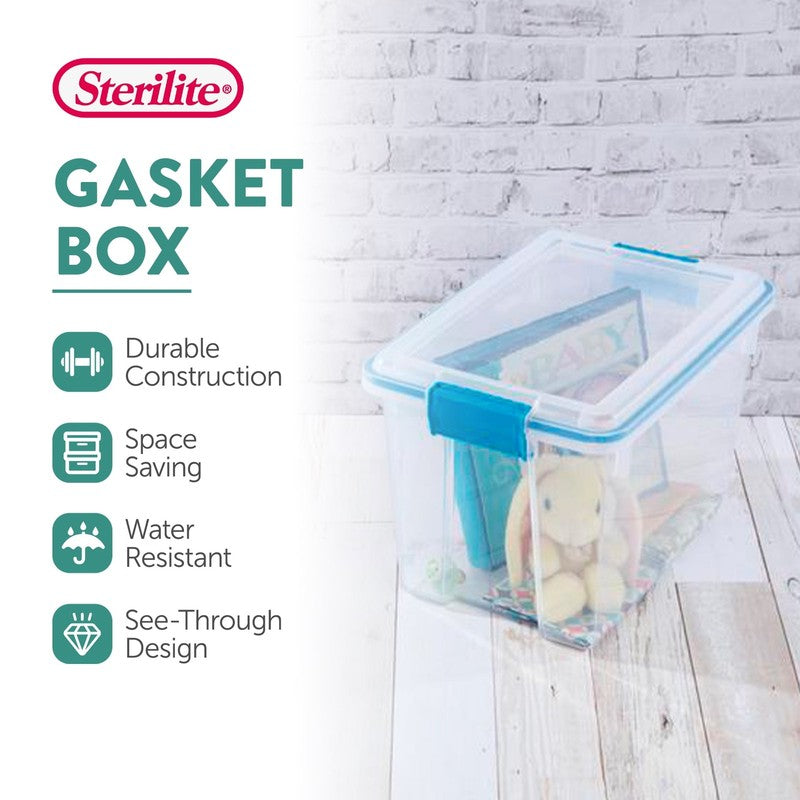 20 Qt Gasket Box, Stackable Storage Bin with Latching Lid, 6 Pack1