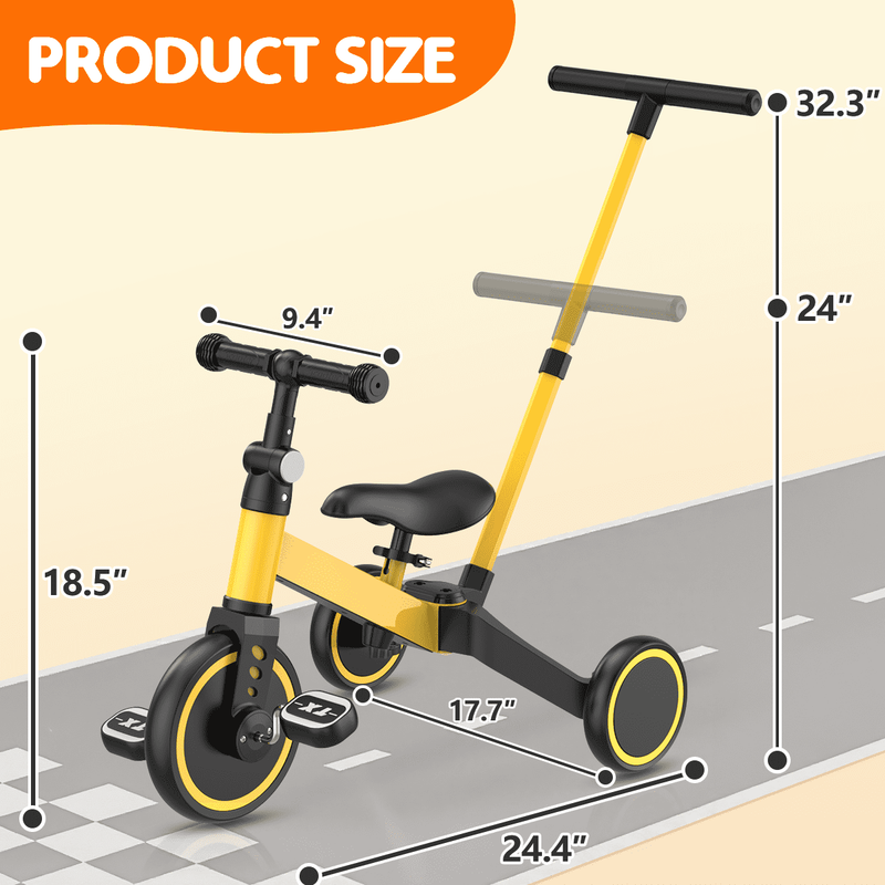 4 in 1 Toddler Bike, Kids Tricycle for 1 5 Years Old, Toddler Tricycle for Boy G2