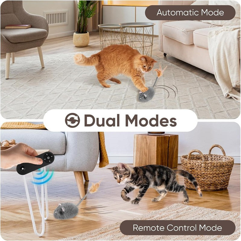 Remote Control Cat Toy Rechargeable Cat Mouse Toy Automatic Interactive Cat Toys2