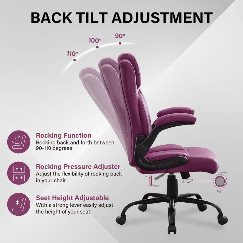 Leather Office Chair, Big and Tall Office Chair 400LBS Wide Seat Ergonomic Compu4