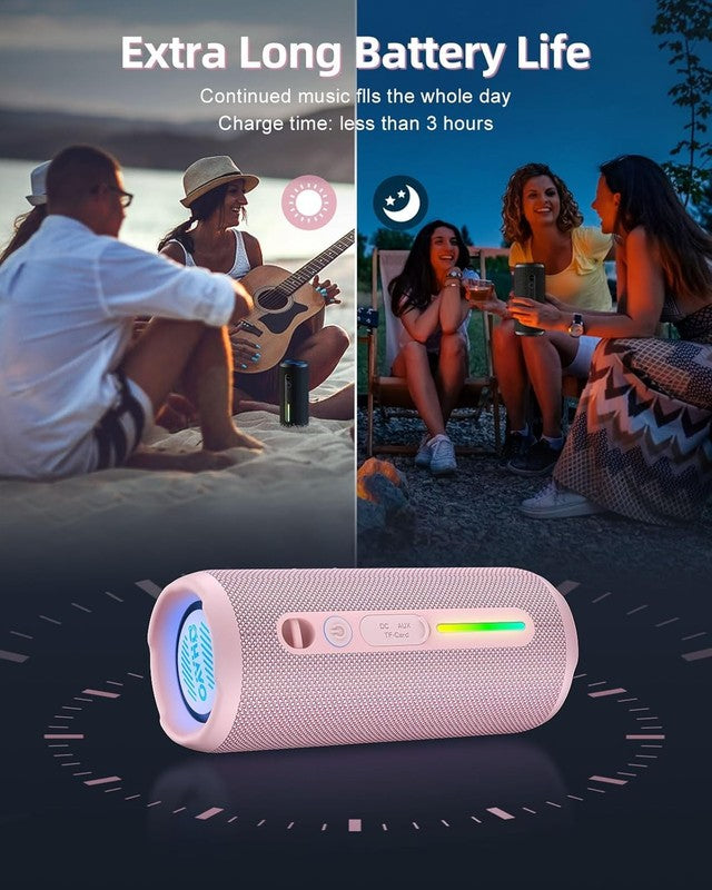 24W Bluetooth Speaker, IPX7 Waterproof, Extra Bass, RGB Lights, 30H Playtime6