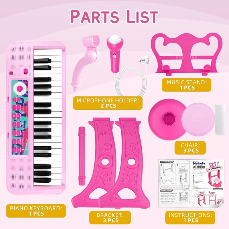 37-Key Kids Keyboard Piano – Musical Toy for Toddlers & Children Ages 3–8 Gift1