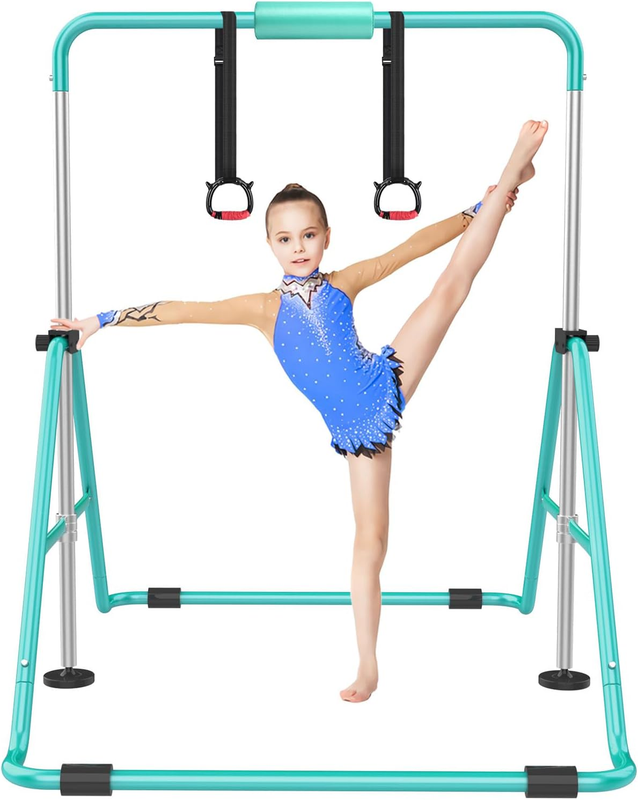 Adjustable Kids Gymnastic Bars Folding Training Kip Bar Expandable Home Use0