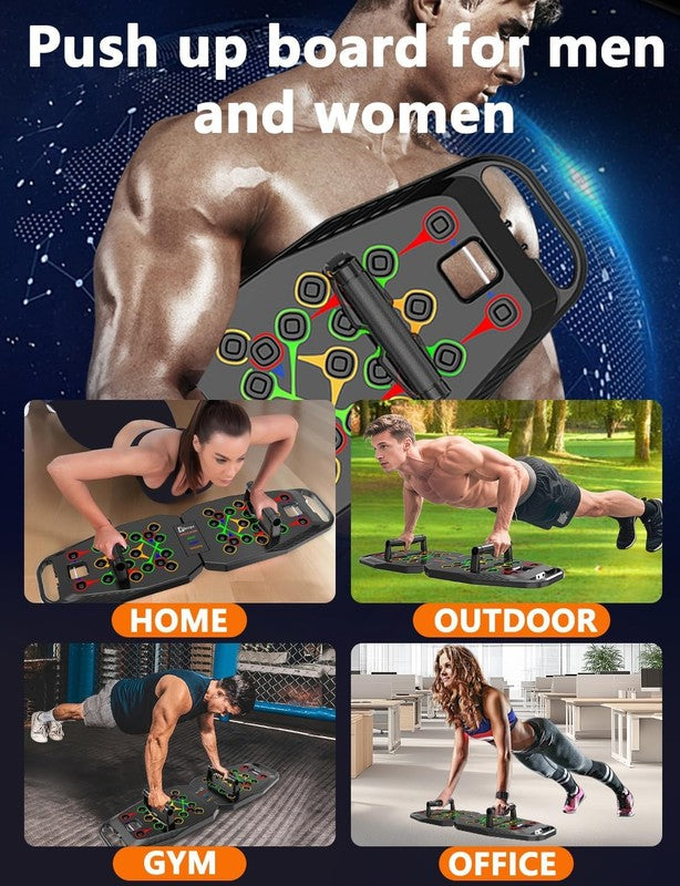 25 in 1 Push Up Board Pilates Bar Foldable Home Gym Strength Training8