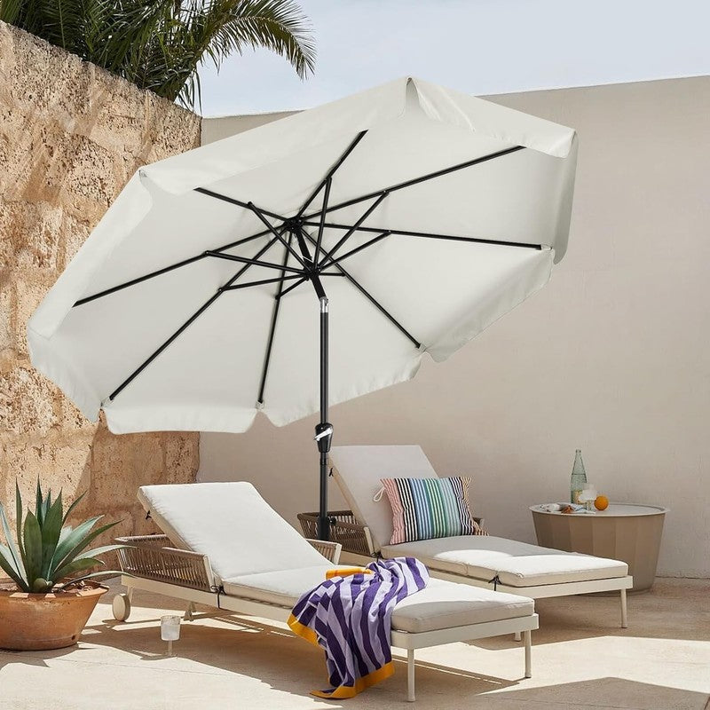 9Ft Patio Umbrella with Valance, Crank and Tilt – 8 Ribs Outdoor Market Umbrella1