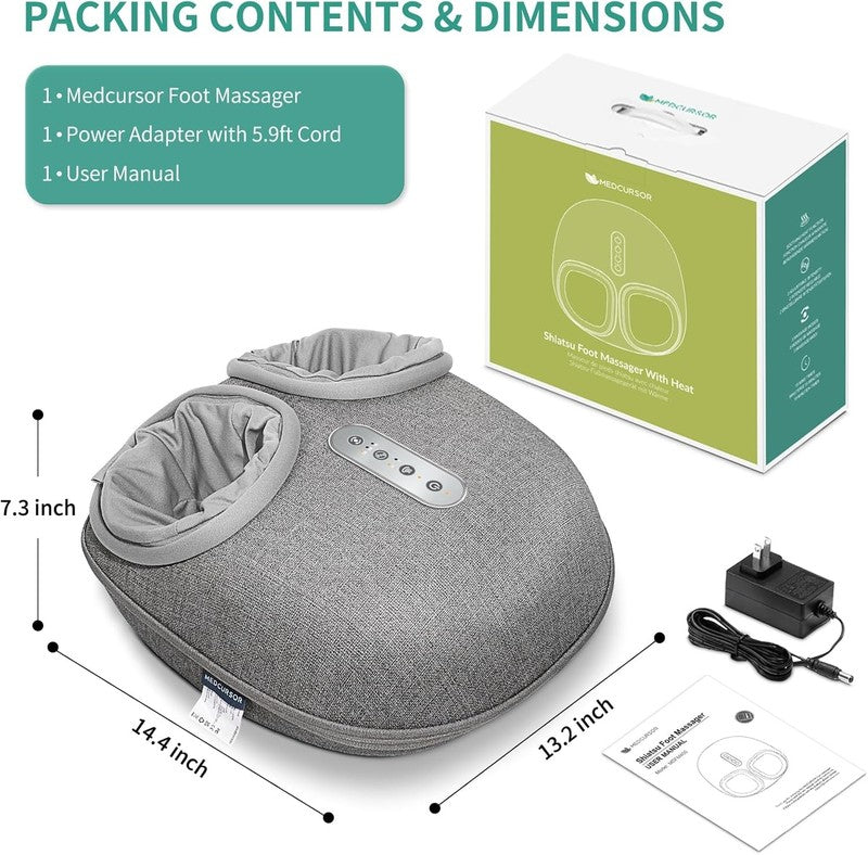 Shiatsu Foot Massager w/ Heat Deep Kneading Pain Relief Home Office6