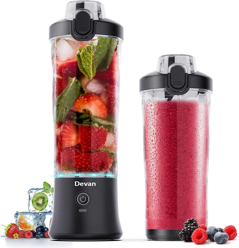 Portable Blender 20Oz BPA Free Cup w/ Travel Lid Waterproof Design Black10