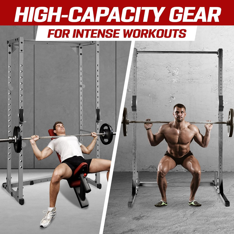Power Rack J-Hooks & Attachments – Heavy Duty Barbell Holders Compatible with 2X3