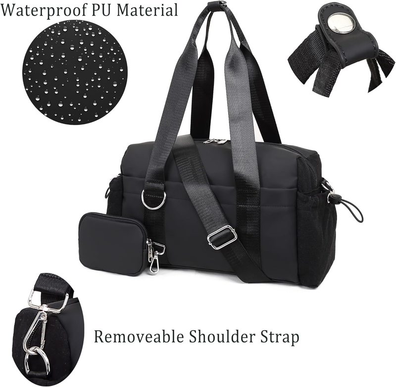 Everyday Mini Gym Bag Women 2.0 Tote Waterproof Travel Duffle Black Coin Wallet4