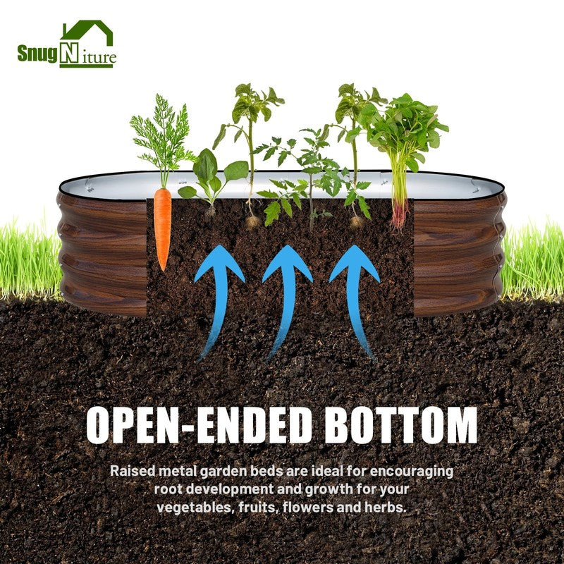 Galvanized Raised Garden Bed Outdoor, 3Pcs 4X2X1Ft Metal Planter Box, Brown2