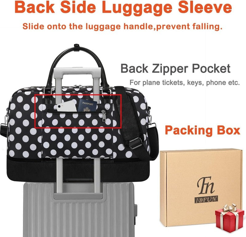 21in Weekender Duffle Bag Women 3Pc Set Waterproof w/ Shoe Compartment4