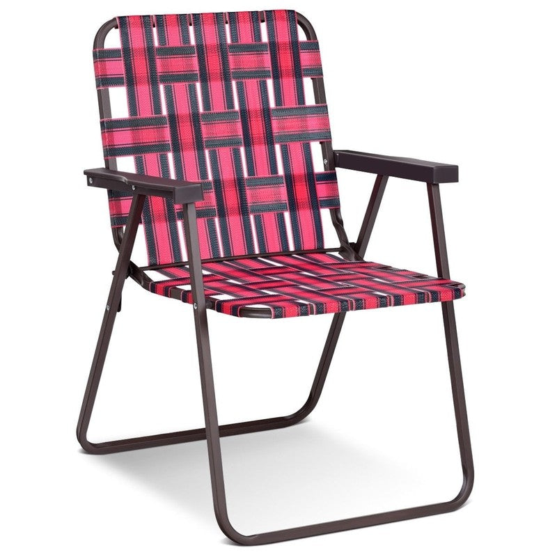 6 Pack Folding Beach Chairs - Portable Camping Lawn Webbing Chairs9