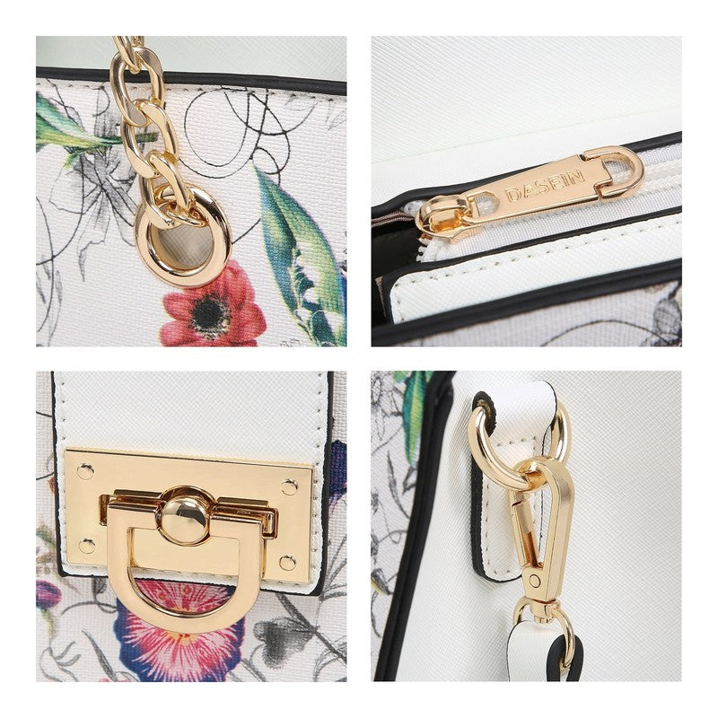 Women Hobo Bag Vegan Leather Tote Chain Shoulder Satchel Bag with Clutch2