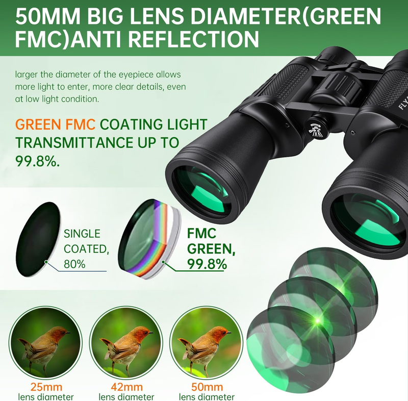 20x50 High Power Binoculars Waterproof Low Light Bird Watching Hunting4