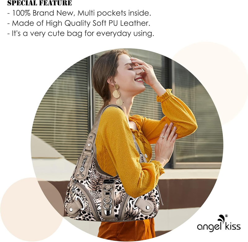 Angelkiss Women’s Large Hobo Satchel Shoulder Handbag Purse2