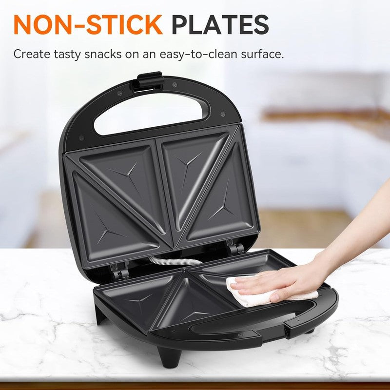 2 Slice Sandwich Maker Grilled Cheese Nonstick Triangle Plates 750W1