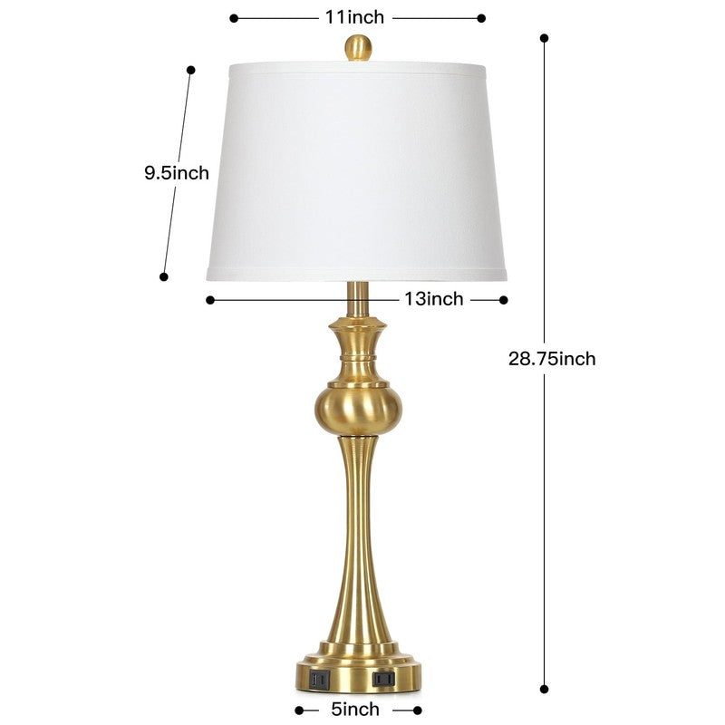 28.75" Tall Table Lamps Set of 2 for Living Room Bedroom with USB C+A Ports AC O5