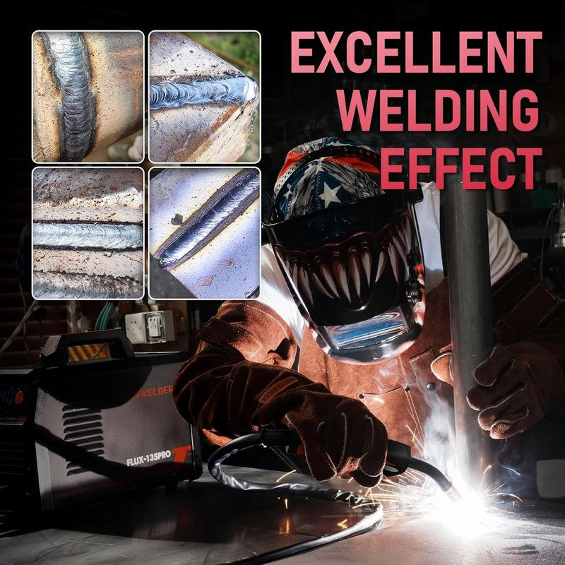 135A MIG Welder 3 in 1 – Flux Core, TIG/Stick Welding with LED Digital Display, 3