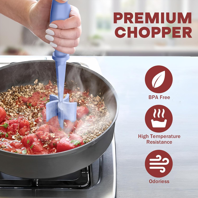2 Pcs Meat Chopper Hamburger Grinder Ground Beef Turkey Smasher Purple4