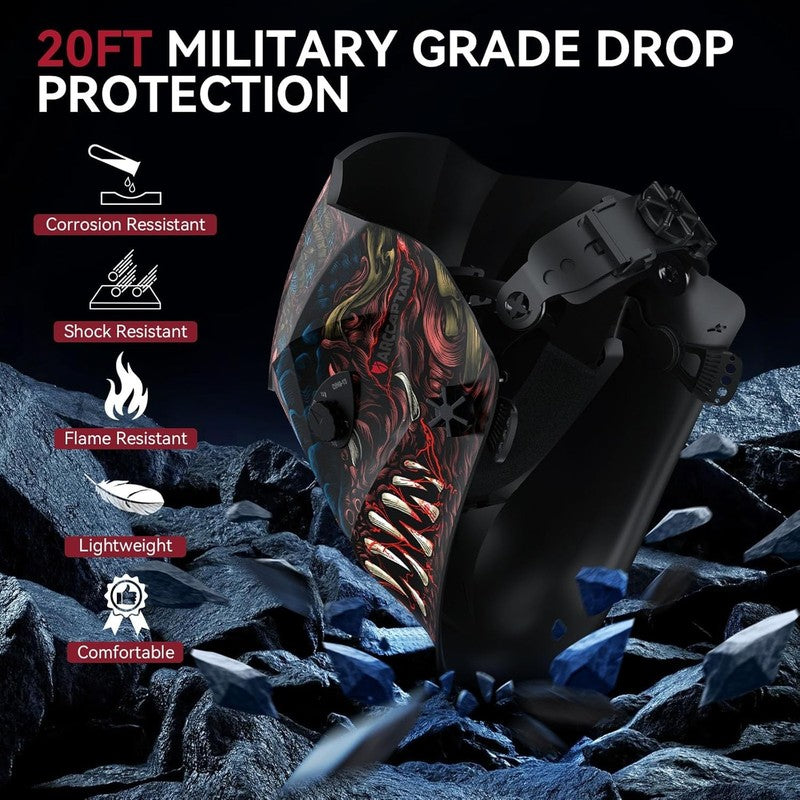 Auto Darkening Welding Helmet Alien True Color 4 Arc Sensor Solar Powered1