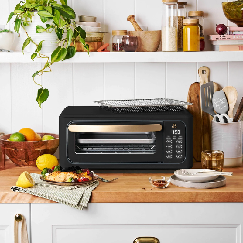 Infrared Air Fry Toaster Oven, 9-Slice, 1800 W, Black Sesame by Drew Barrymore8
