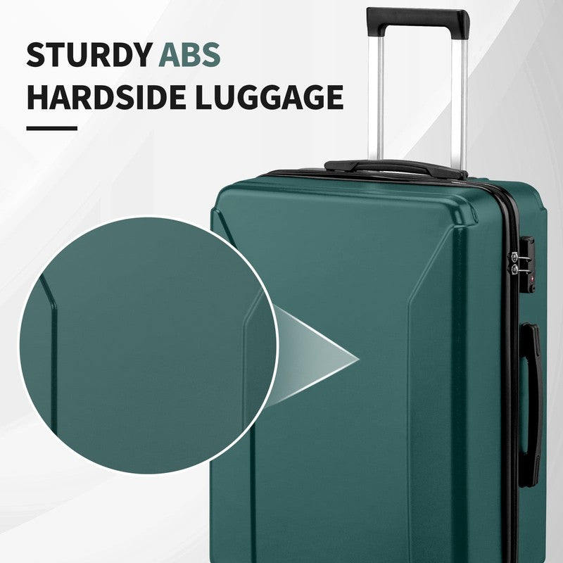 3-Piece Luggage Set with 8 Packing Cubes, Hard Shell Suitcases with Spinner Whee8