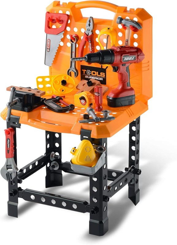 82Pcs Kids Tool Bench Toy for Age 2-4 - Construction Kid Tool Set Toddler Workbe9