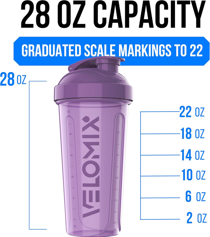 2 Pack 28oz Protein Shaker Bottles Wire Whisk Leakproof Purple Black3